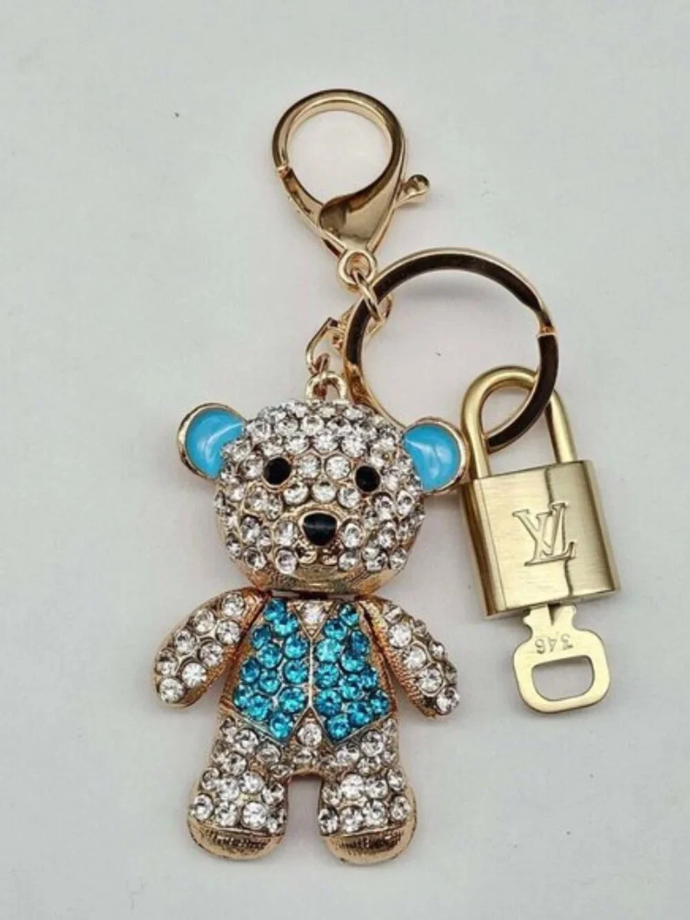 Authentic Louis Vuitton Gold Padlock 🔒 Key Set w/ Unbranded Bear Bag Charm